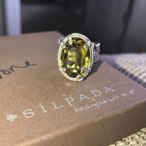 Retired Olivine Silpada Sterling Silver Ring.
